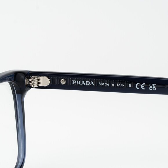 Prada Men Eyeglasses Blue Crystal Square Unisex PR14WV 08Q1O1 BRAND NEW - Picture 7 of 10